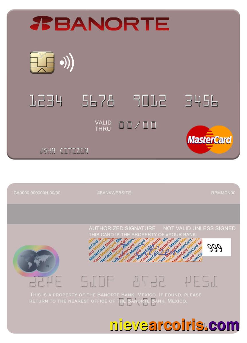 Mexico Banorte Bank mastercard